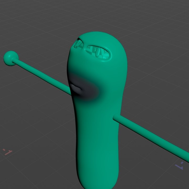 The noodle's Delta Mush mask. Tuning it now re-runs the skin, not the rig.