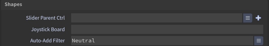 Slider Parent Ctrl left empty.
