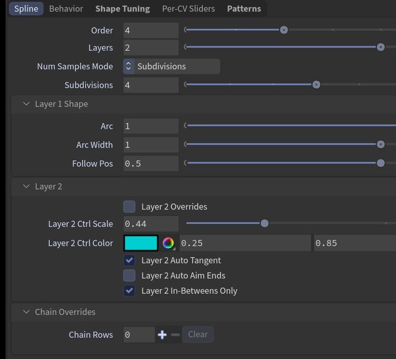 apex_spline 5.1: Spline tab.