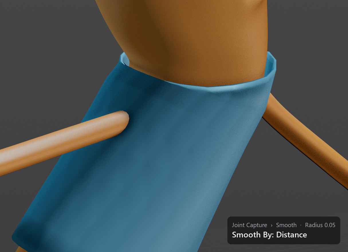 Smooth By: Distance. Smoothing reaches across the gap: the vest takes the weights of the body under it and its collar sits clean.